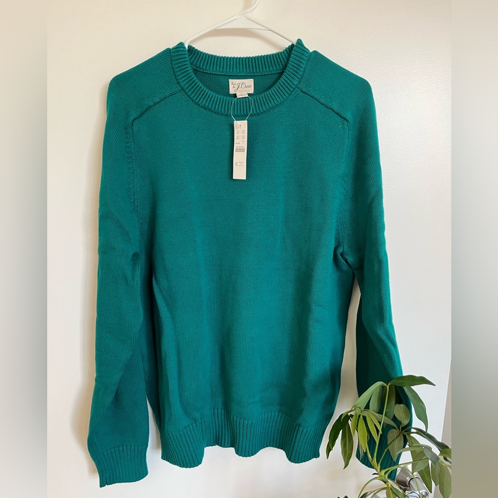 J Crew green knit sweater, new with tags